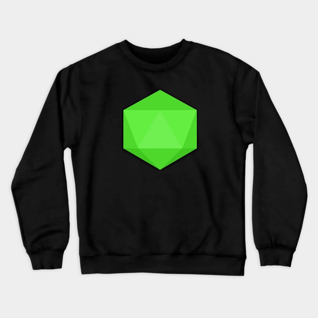 Flat Design D20 (green) Crewneck Sweatshirt by RehdPanda